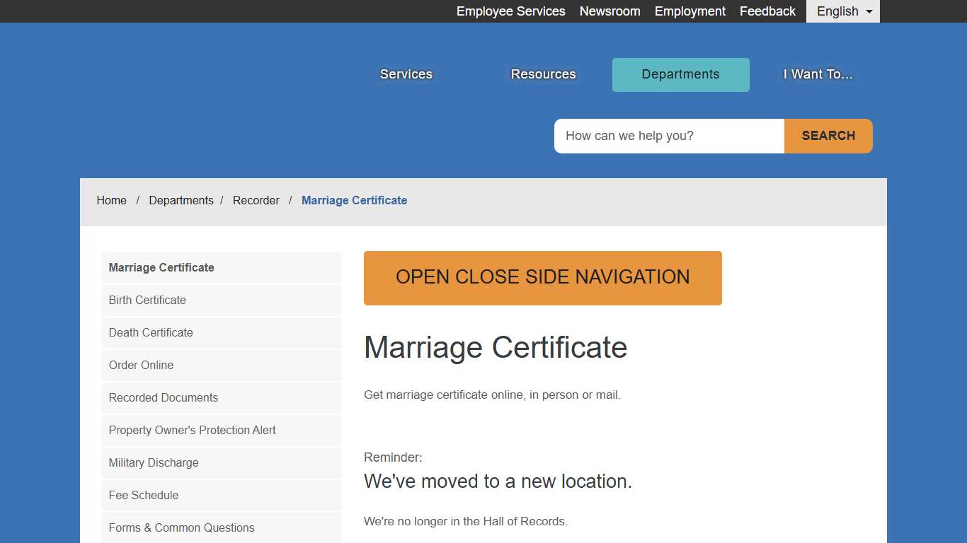 Marriage Certificate - County of Fresno
